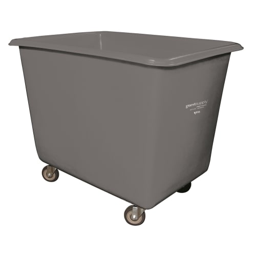Royal Basket 16 Bushel Poly Truck Galvanized Steel Base, Gray, All Swivel Casters